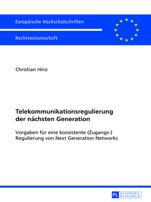cover image of Telekommunikationsregulierung der naechsten Generation